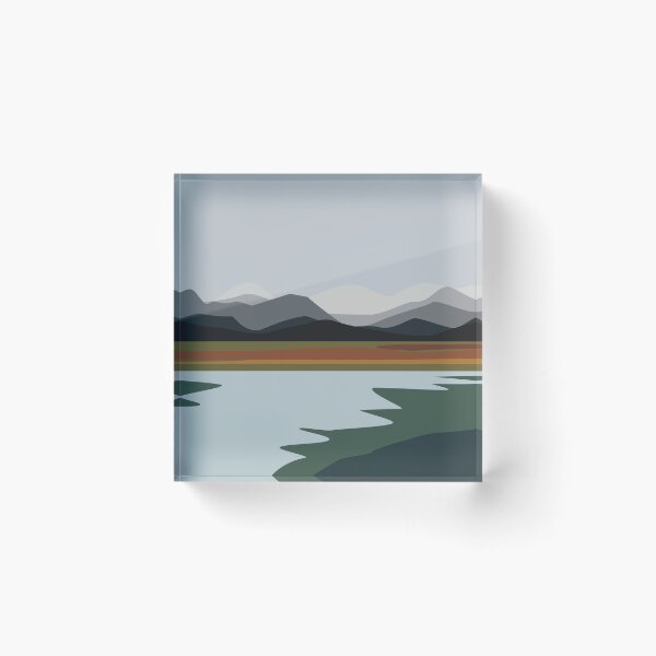 Item preview, Nordic River and Mountains Minimalist Landscape designed and sold by darkskinbender.