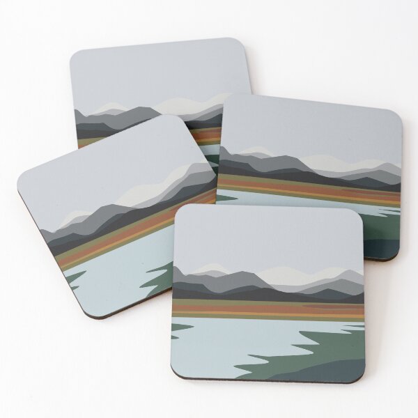 Item preview, Nordic River and Mountains Minimalist Landscape designed and sold by darkskinbender.