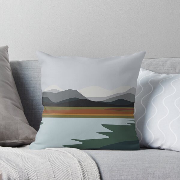 Item preview, Nordic River and Mountains Minimalist Landscape designed and sold by darkskinbender.