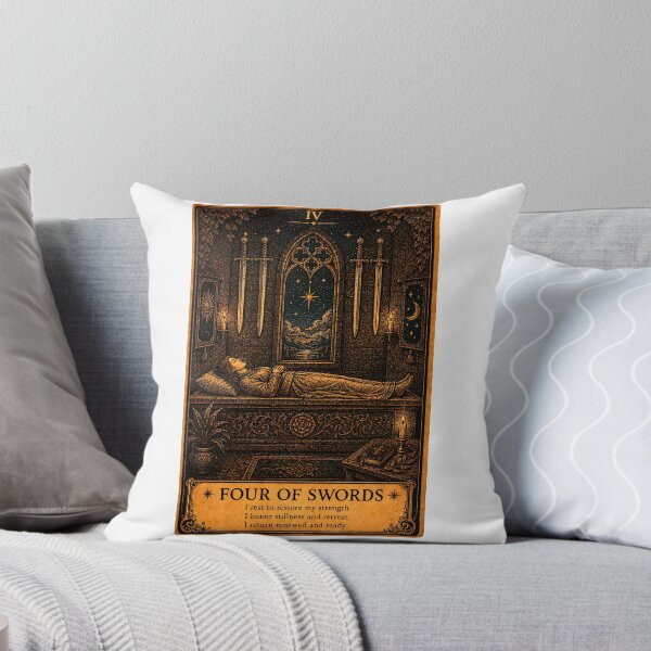 Item preview, Four of Swords Tarot Card - Recovery & Inner Peace Art designed and sold by ArcanaAbsolute.