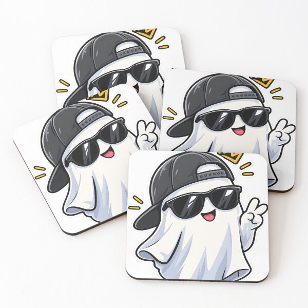 Item preview, Cool Ghost Sticker | Cute Halloween Ghost with Sunglasses & Snapback | Spooky Streetwear Cartoon Art designed and sold by Pixel Rush.