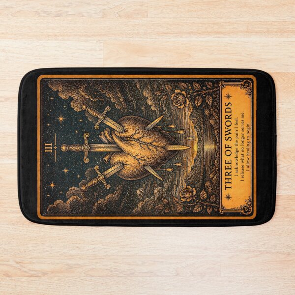 Item preview, Three of Swords Tarot Card - Heartbreak, Grief & Emotional Healing Illustration designed and sold by ArcanaAbsolute.