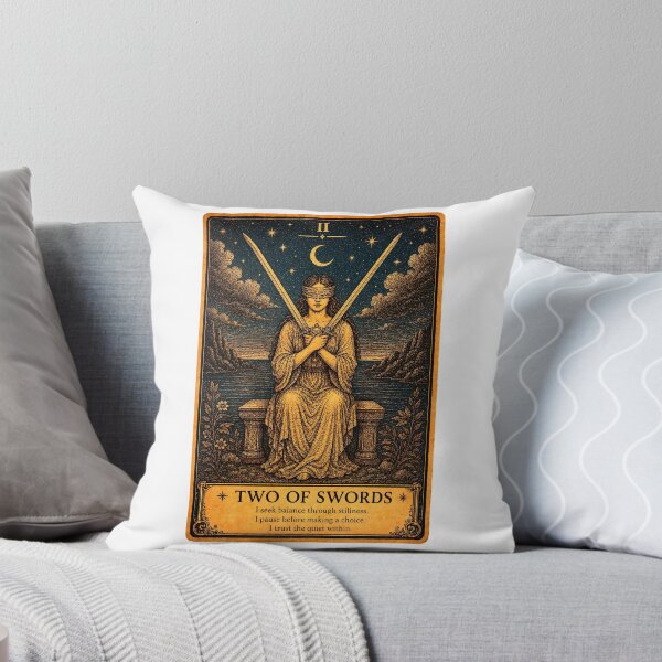 Item preview, Two of Swords Tarot Card Vintage Indecision & Inner Conflict Art designed and sold by ArcanaAbsolute.