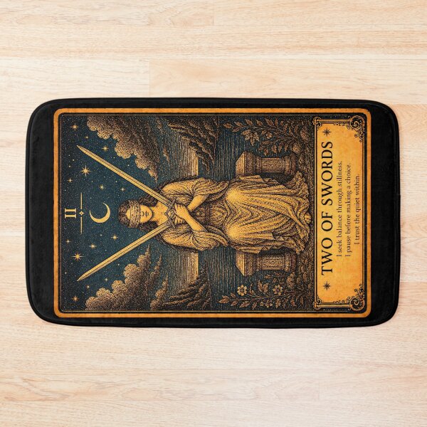 Item preview, Two of Swords Tarot Card Vintage Indecision & Inner Conflict Art designed and sold by ArcanaAbsolute.