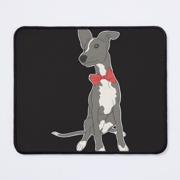 Item preview, Adorable Grey Italian Greyhound Wearing a Bright Pink Bow Illustration designed and sold by ChiwaukeeTco.