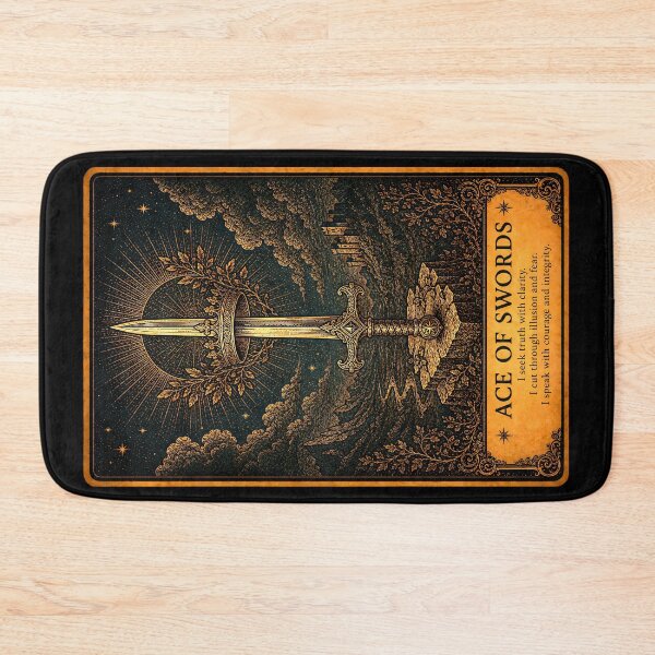 Item preview, Ace of Swords Tarot Card - Truth & Clarity Illustration designed and sold by ArcanaAbsolute.