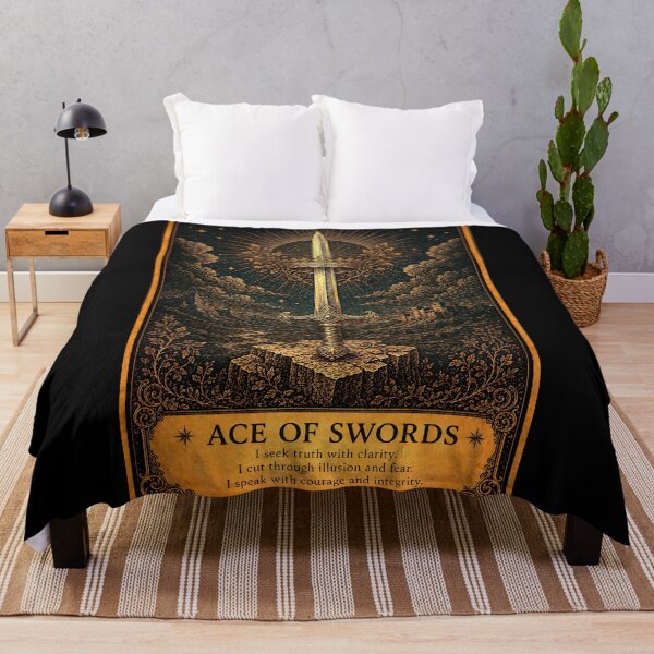Item preview, Ace of Swords Tarot Card - Truth & Clarity Illustration designed and sold by ArcanaAbsolute.