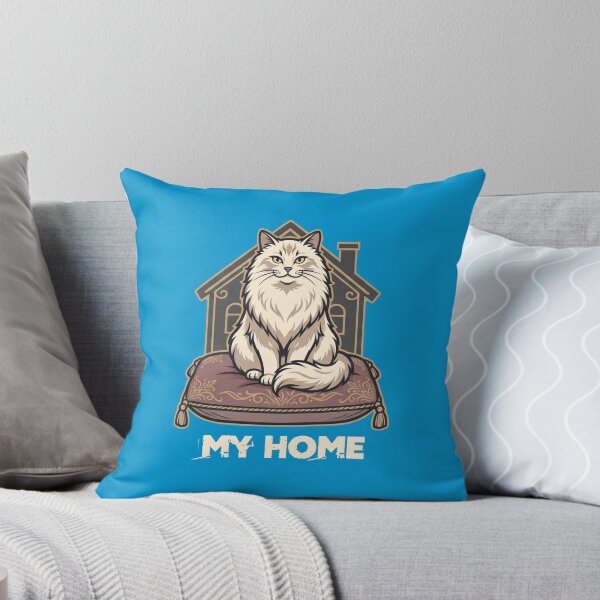 Item preview, Funny cat owner t-shirt design featuring a long-haired cat sitting on a cushion designed and sold by BiniClicks.