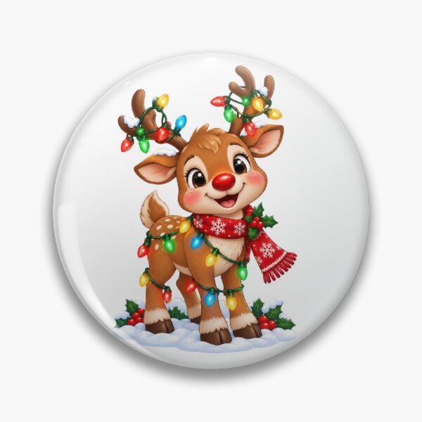 Item preview, Cute Christmas Baby Reindeer with Colorful Holiday Lights designed and sold by Myra365Art.