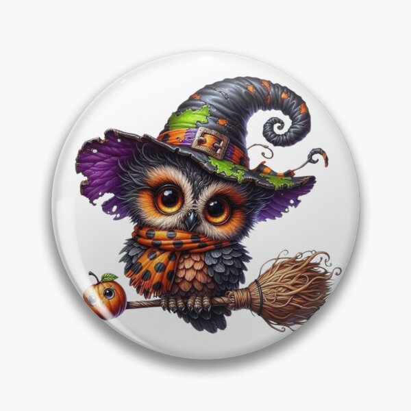 Item preview, witch owl designed and sold by pksart1.