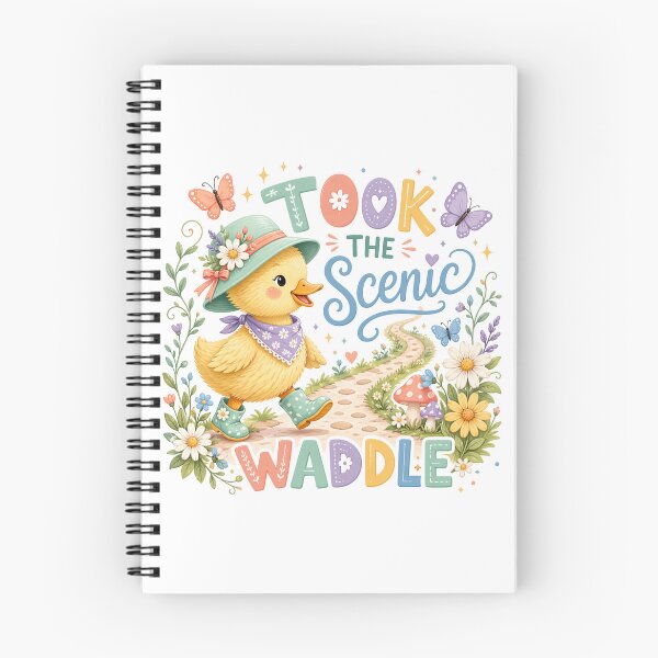 Item preview, Took the Scenic Waddle Cute Duck Cottagecore Adventure Floral Art Design designed and sold by inkoutninja.