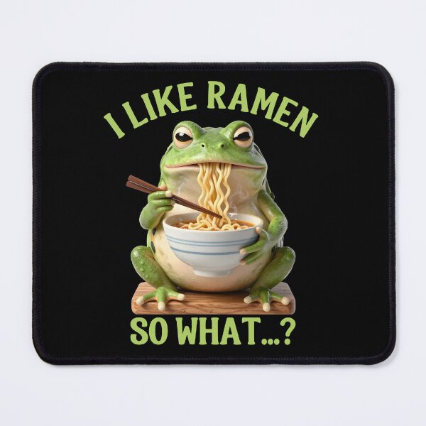 Item preview, Grumpy Frog Eating Ramen designed and sold by Positive&FunnyThings.