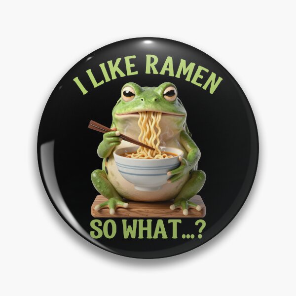 Item preview, Grumpy Frog Eating Ramen designed and sold by Positive&FunnyThings.