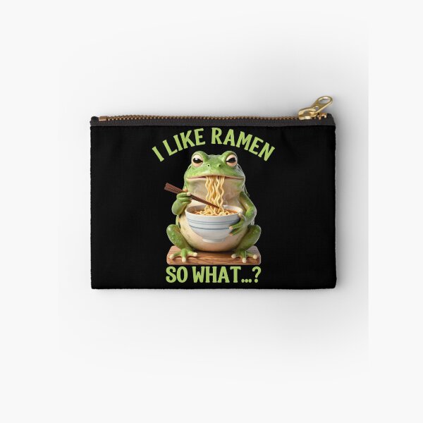 Item preview, Grumpy Frog Eating Ramen designed and sold by Positive&FunnyThings.