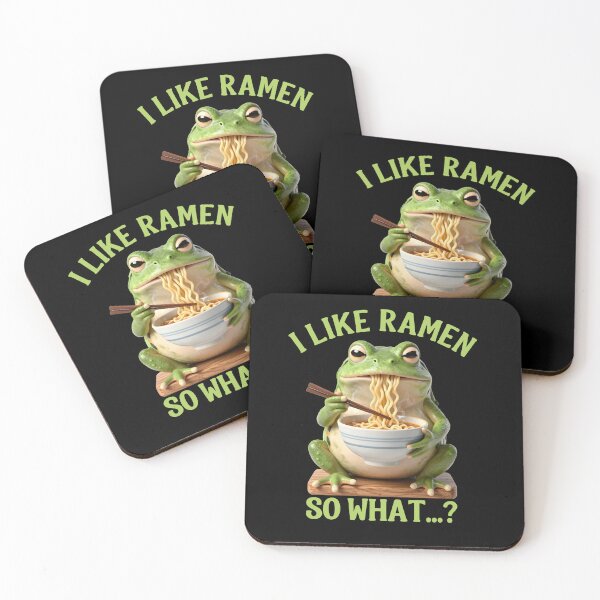 Item preview, Grumpy Frog Eating Ramen designed and sold by Positive&FunnyThings.