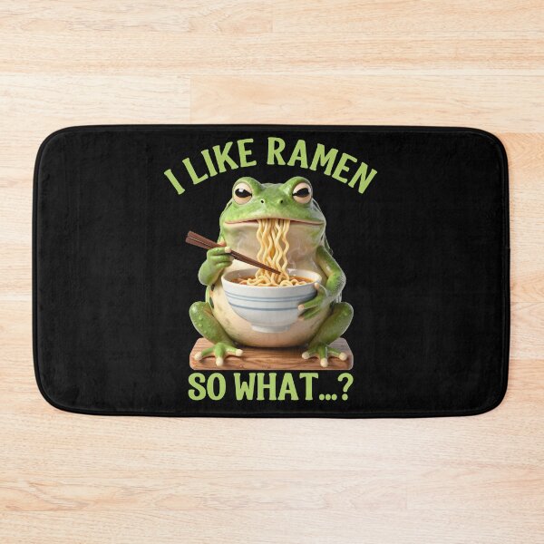 Item preview, Grumpy Frog Eating Ramen designed and sold by Positive&FunnyThings.