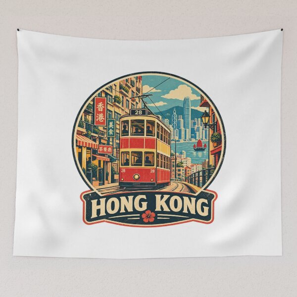 Item preview, Hong Kong Tram Lover – Vintage Streetcar Travel Design designed and sold by Globalcitytees.