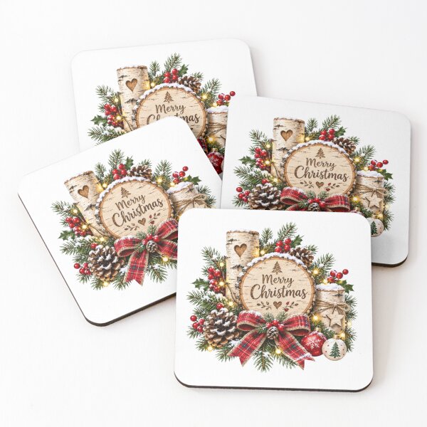 Item preview, Rustic Birch Wood Merry Christmas Holiday Design designed and sold by Myra365Art.