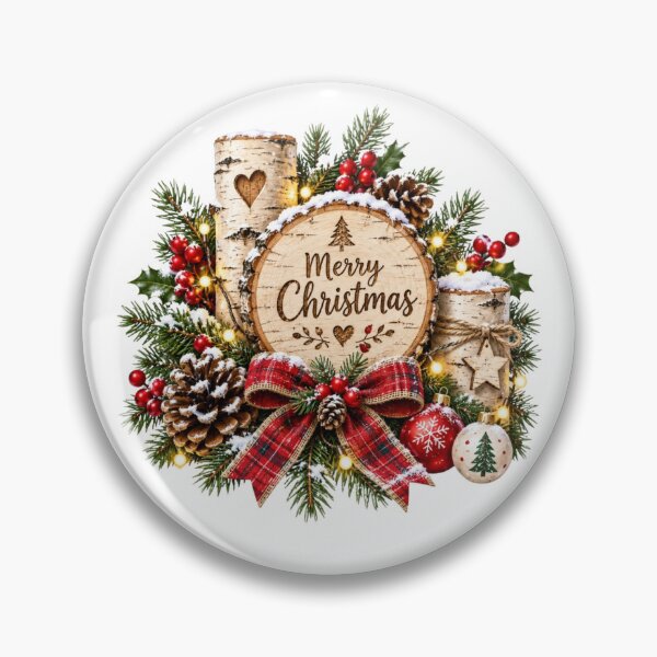 Item preview, Rustic Birch Wood Merry Christmas Holiday Design designed and sold by Myra365Art.