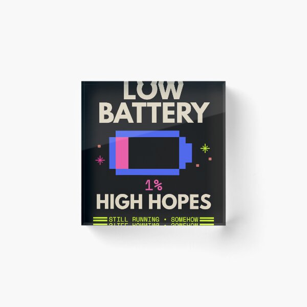 Item preview, Low Battery High Hopes Retro Tech Humor designed and sold by Uvclick.