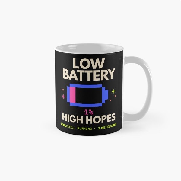 Item preview, Low Battery High Hopes Retro Tech Humor designed and sold by Uvclick.