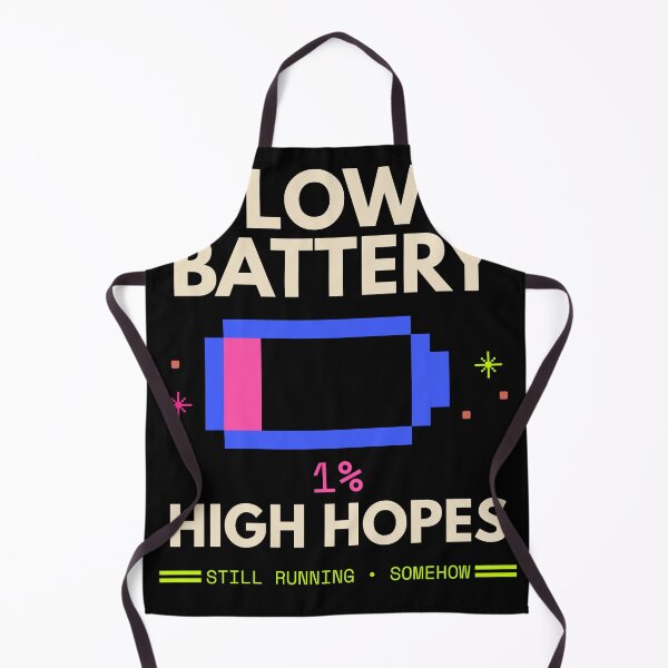 Item preview, Low Battery High Hopes Retro Tech Humor designed and sold by Uvclick.