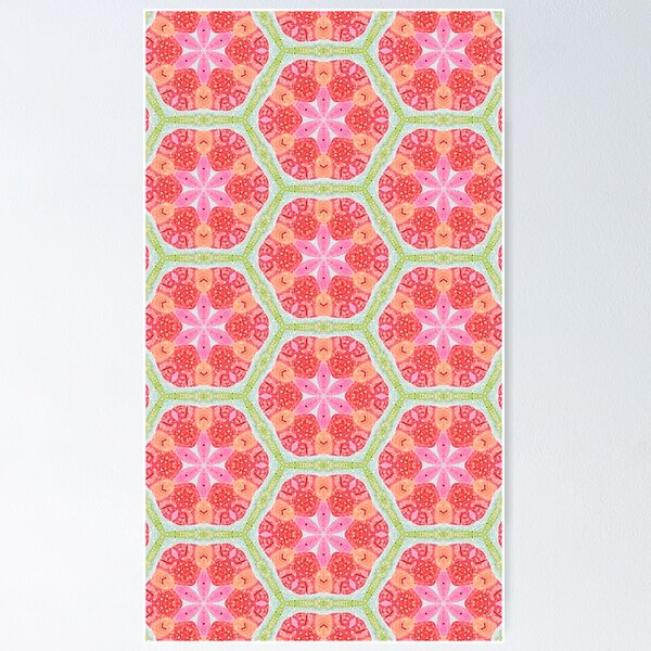 Item preview, Fuzzy Coral Garden Kaleidoscope Pattern designed and sold by ECE Love.