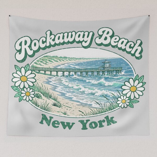 Item preview, Rockaway Beach Cute Retro Surfing Pastel Waves designed and sold by HowToCanadian.