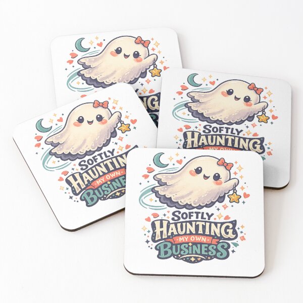 Item preview, Softly Haunting My Own Business Cute Ghost Kawaii Halloween Art Design designed and sold by inkoutninja.