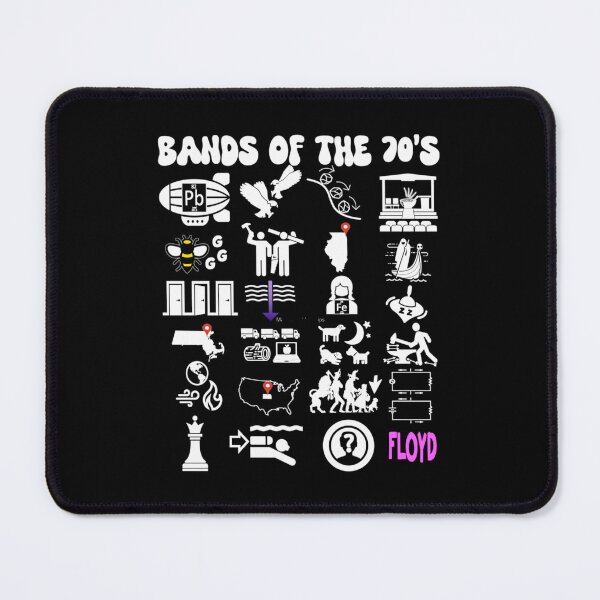 Item preview, funny nerdy iconic rock bands of the 70s white text designed and sold by JoannaLabbato1.