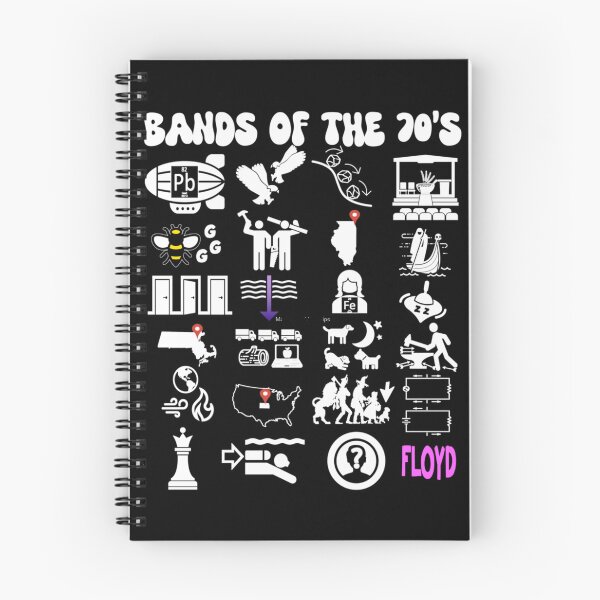 Item preview, funny nerdy iconic rock bands of the 70s white text designed and sold by JoannaLabbato1.