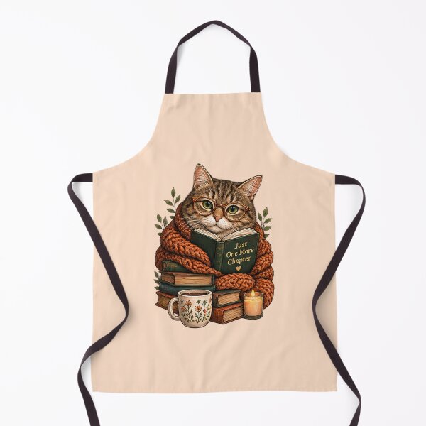 Item preview, Just One More Chapter Cat Reading Sticker | Cozy Bookworm Cat Lover Gift designed and sold by DrAsmaaMohamed.