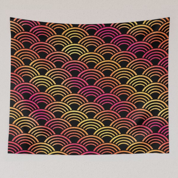 Item preview, Sunset Seigaiha Japanese Seamless Pattern designed and sold by Mitofu.