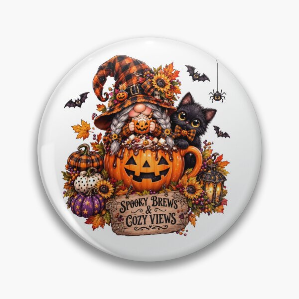 Item preview, Halloween Spooky Brews And Cozy Views Gnome designed and sold by Sovereign Supply Co..