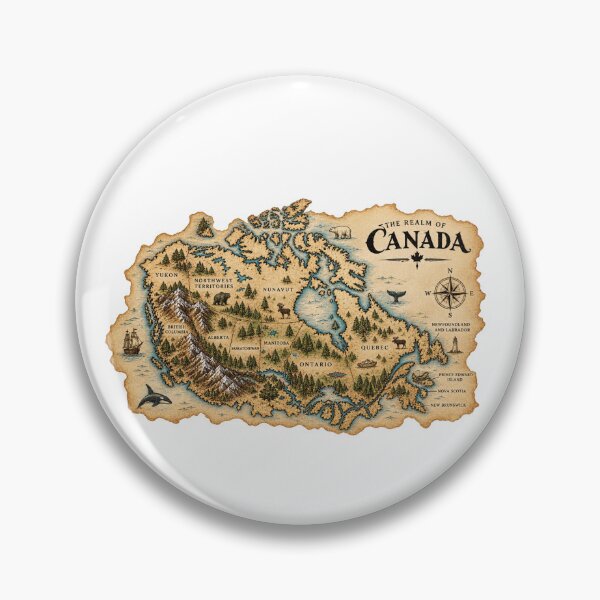 Item preview, Canada Fantasy Map – Vintage Antique Canadian Cartography designed and sold by Mahmoud Salah.