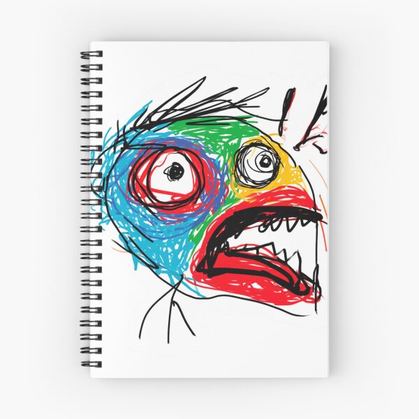 Item preview, Colorful Abstract Scribble Art Monster Face designed and sold by NicolasGlowArt.