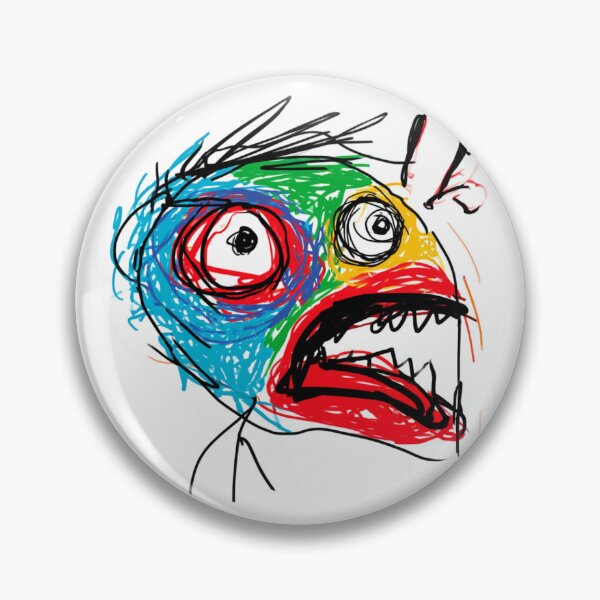 Item preview, Colorful Abstract Scribble Art Monster Face designed and sold by NicolasGlowArt.