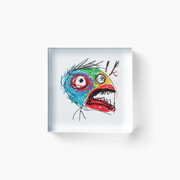 Item preview, Colorful Abstract Scribble Art Monster Face designed and sold by NicolasGlowArt.