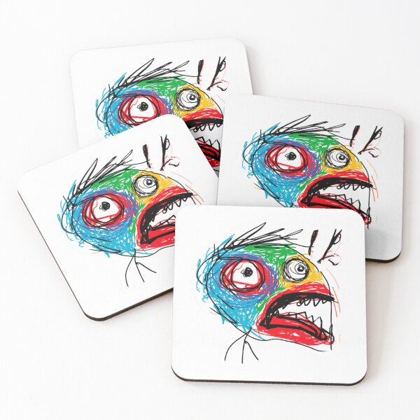 Item preview, Colorful Abstract Scribble Art Monster Face designed and sold by NicolasGlowArt.