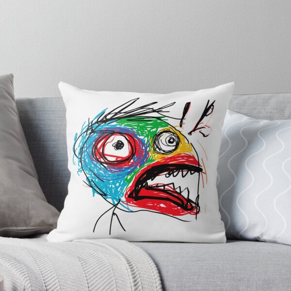 Item preview, Colorful Abstract Scribble Art Monster Face designed and sold by NicolasGlowArt.