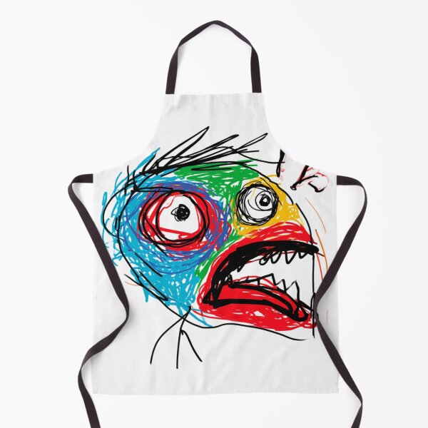 Item preview, Colorful Abstract Scribble Art Monster Face designed and sold by NicolasGlowArt.