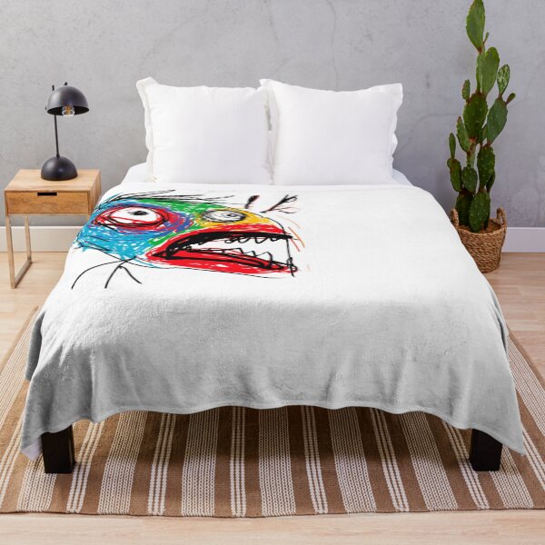 Item preview, Colorful Abstract Scribble Art Monster Face designed and sold by NicolasGlowArt.