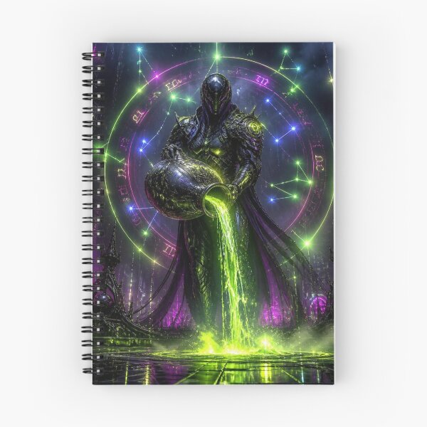 Item preview, Cyberpunk Aquarius Zodiac - Neon Biomechanical Water Bearer designed and sold by LazyDayzCo.