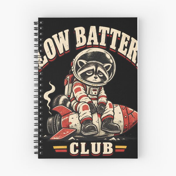 Item preview, Low Battery Club – Tired Raccoon Astronaut on a Broken Rocket designed and sold by Ajdaprint.
