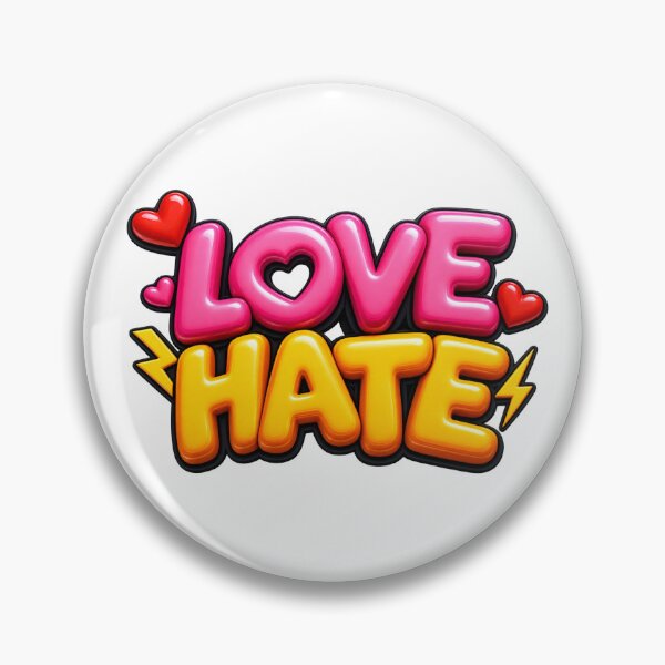Item preview, LOVE HATE 3D Glossy Bubble designed and sold by MR4me.