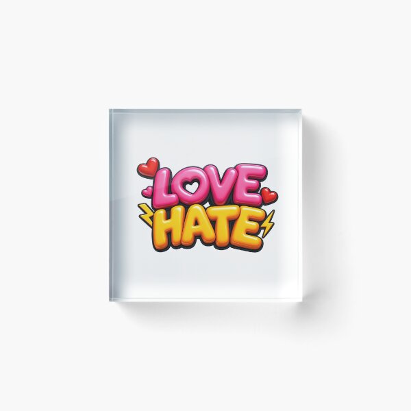 Item preview, LOVE HATE 3D Glossy Bubble designed and sold by MR4me.