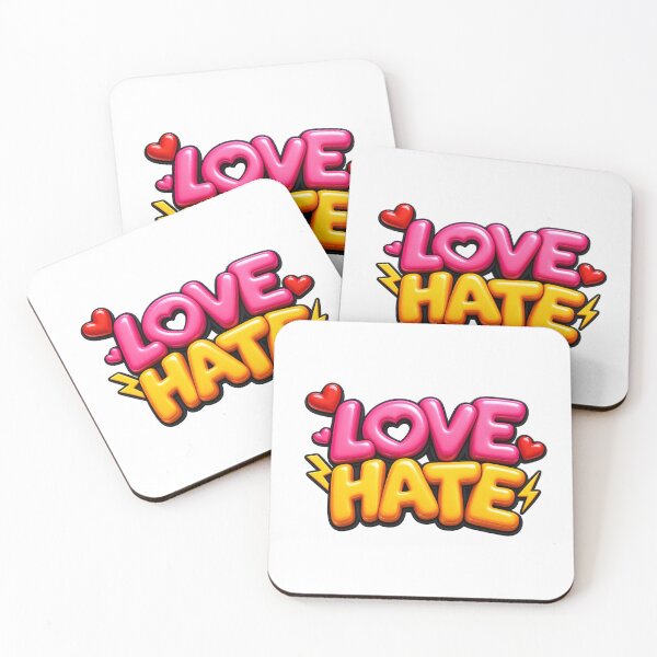 Item preview, LOVE HATE 3D Glossy Bubble designed and sold by MR4me.