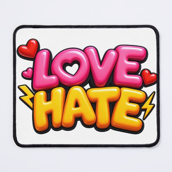 Item preview, LOVE HATE 3D Glossy Bubble designed and sold by MR4me.