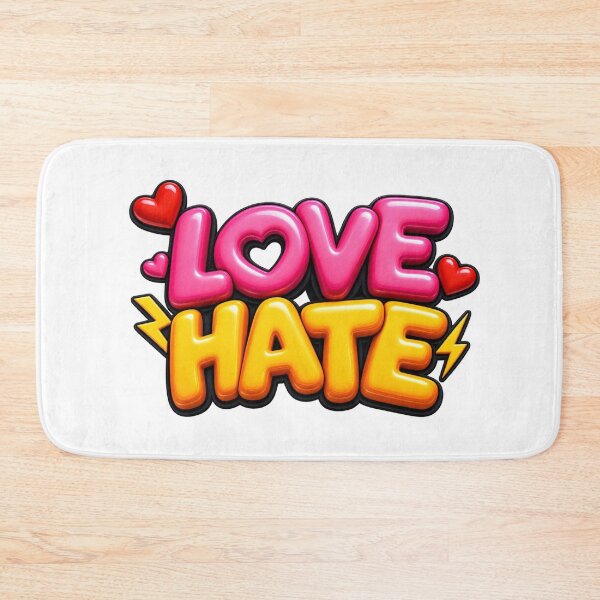Item preview, LOVE HATE 3D Glossy Bubble designed and sold by MR4me.