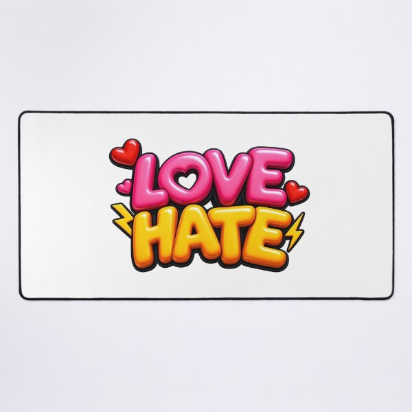 Item preview, LOVE HATE 3D Glossy Bubble designed and sold by MR4me.